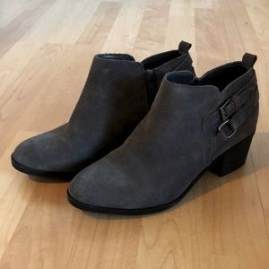 Gray ankle boots